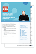 a stack of 2 a4 print outs of how to achieve ISO 9001:2015