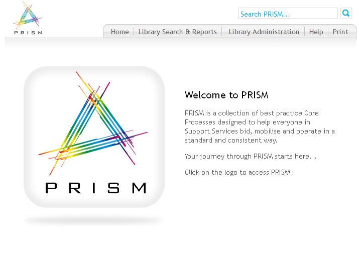 interserve's process library - PRISM -with a rounded square with a multicoloured A in it 
